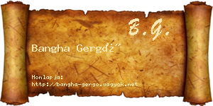 Bangha Gergő névjegykártya