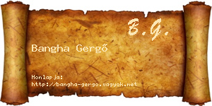 Bangha Gergő névjegykártya