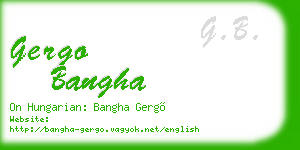 gergo bangha business card